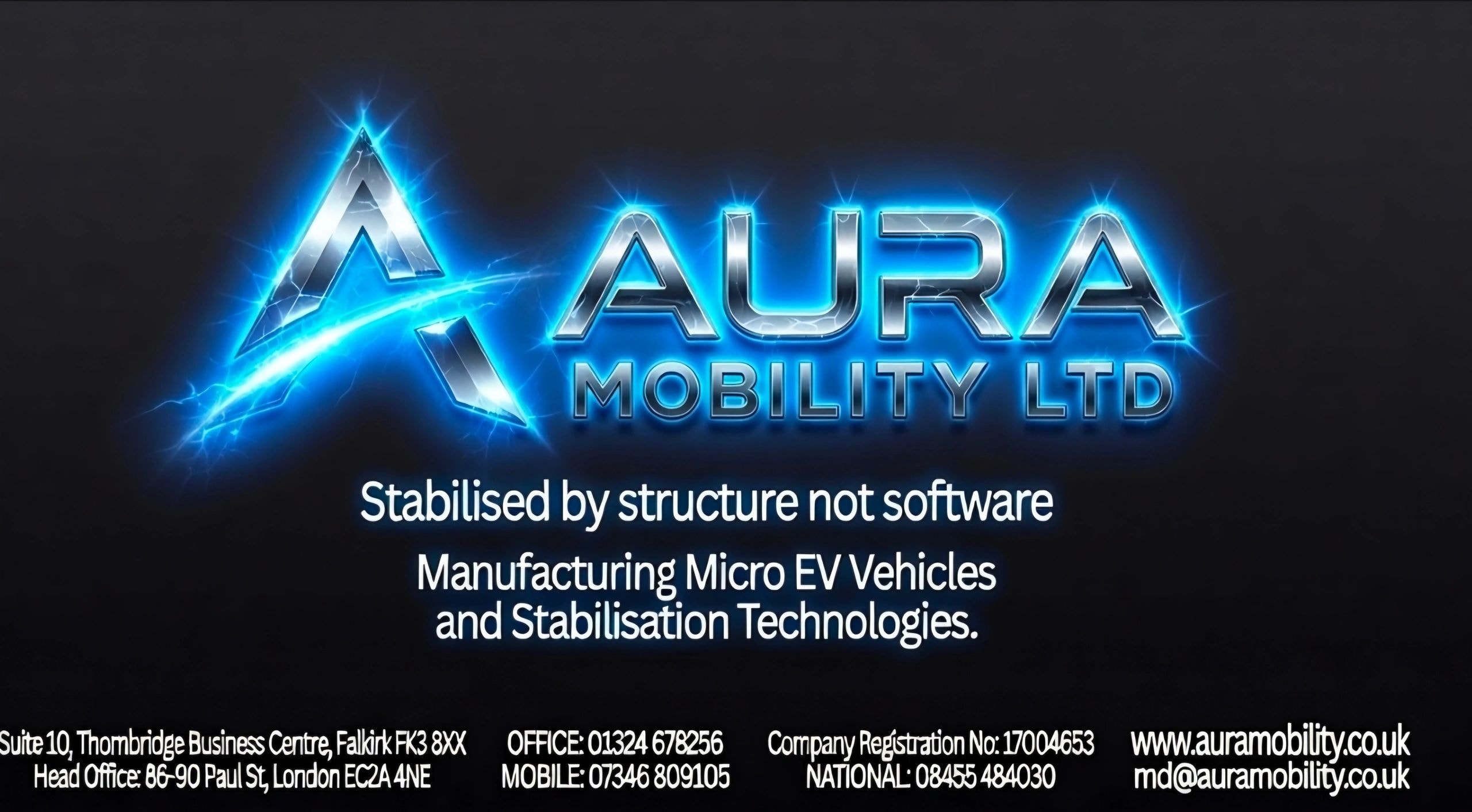 Aura Mobility Ltd branding — Stabilised by structure, not software